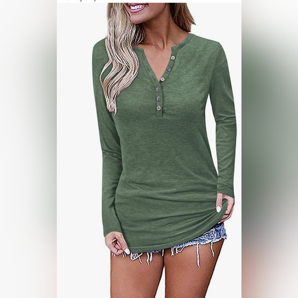 NWT  Misfay Long V Neck Henley
